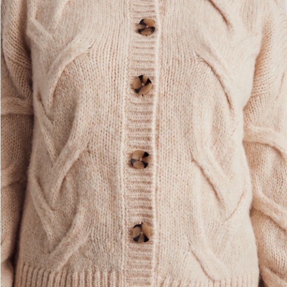 Madewell Cable Ashmont Cardigan Sweater Heather Powder - Picture 15 of 15